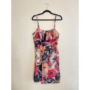 New York & Company Floral Sleeveless Dress Size 12 Polyester Shell Cotton Lining